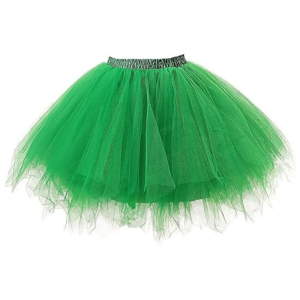 Women's Short Vintage Ballet Skirt Green - Picture 2 of 4